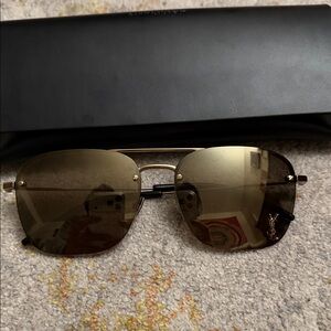 Yves Saint Laurent Gold and Black Sunglasses